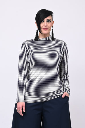 Maglia lupetto righe - Blu
