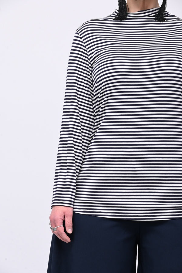 Maglia lupetto righe - Blu