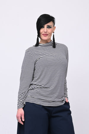 Maglia lupetto righe - Blu