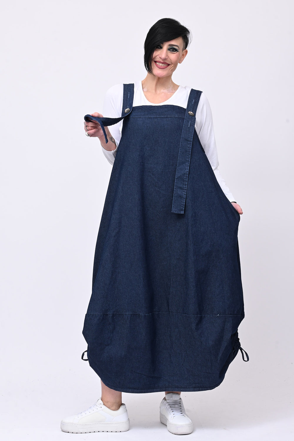 Scamiciata lacci jeans - Jeans scuro