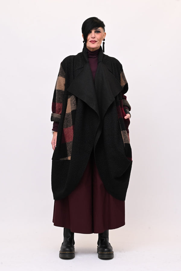 Cappotto tartan lana cotta - Vino