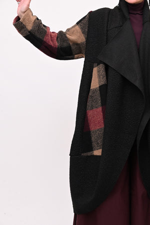 Cappotto tartan lana cotta - Vino