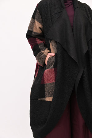 Cappotto tartan lana cotta - Vino