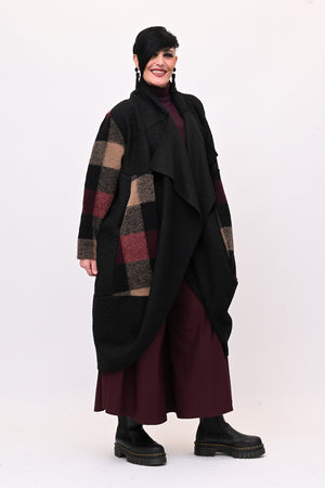 Cappotto tartan lana cotta - Vino