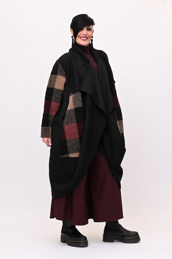 Cappotto tartan lana cotta - Vino