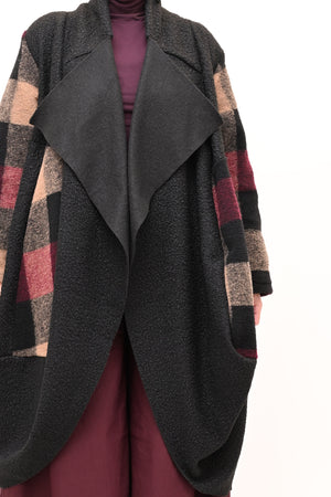 Cappotto tartan lana cotta - Vino