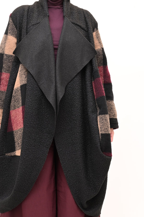 Cappotto tartan lana cotta - Vino