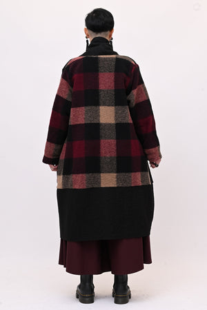 Cappotto tartan lana cotta - Vino