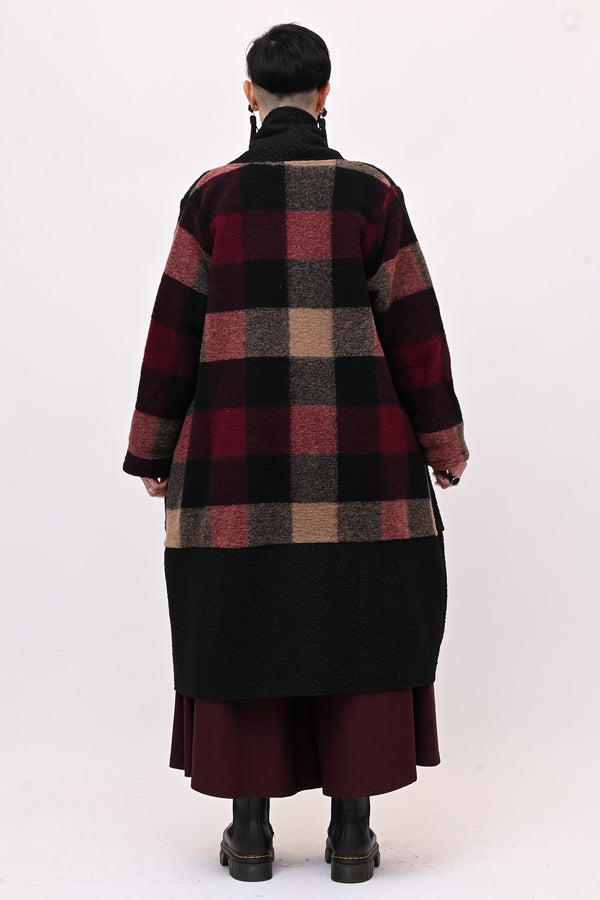 Cappotto tartan lana cotta - Vino