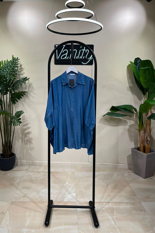 Camicia chambrie over - Jeans medio