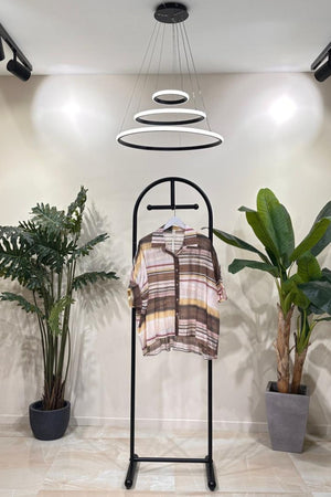 Camicia organza righe - Moro