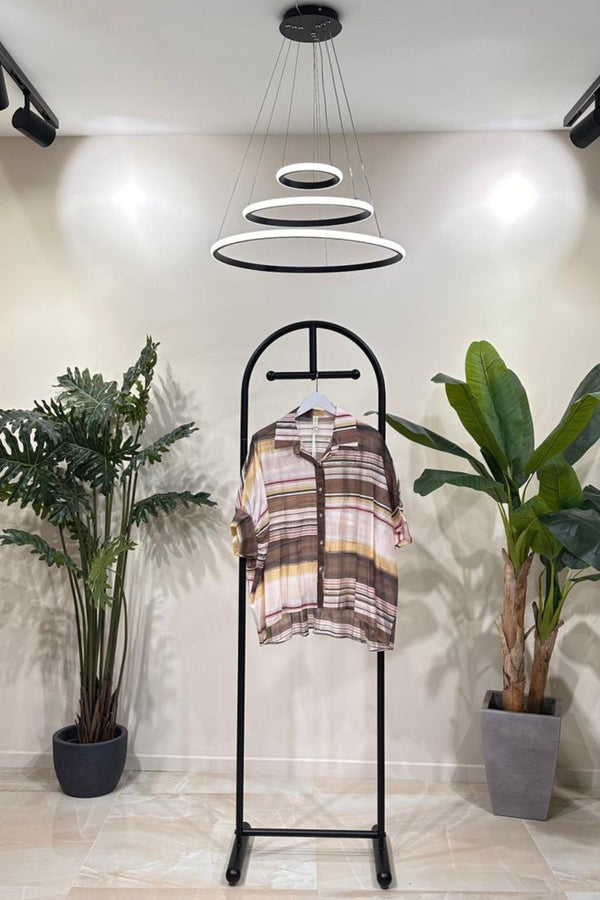 Camicia organza righe - Moro