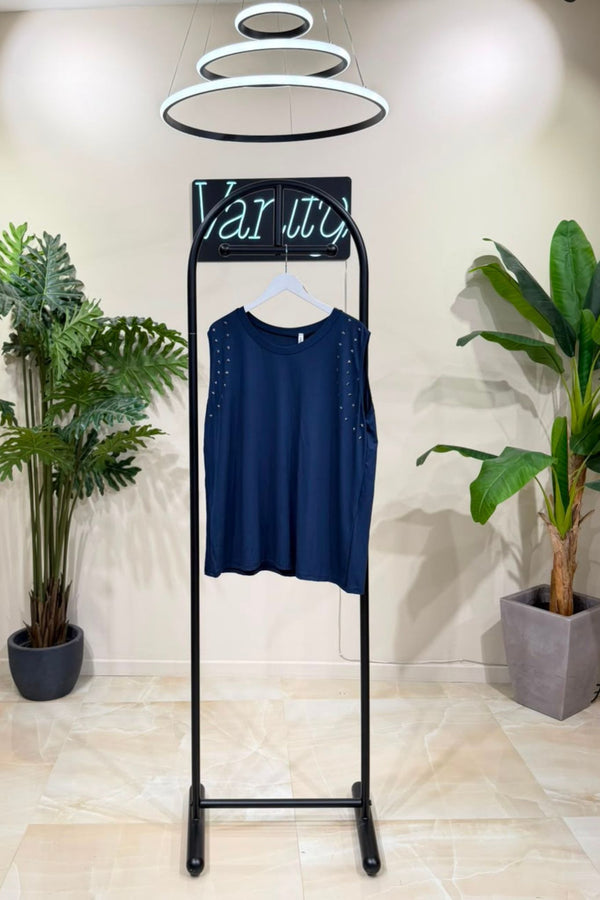 Top stelle borchie - Blu