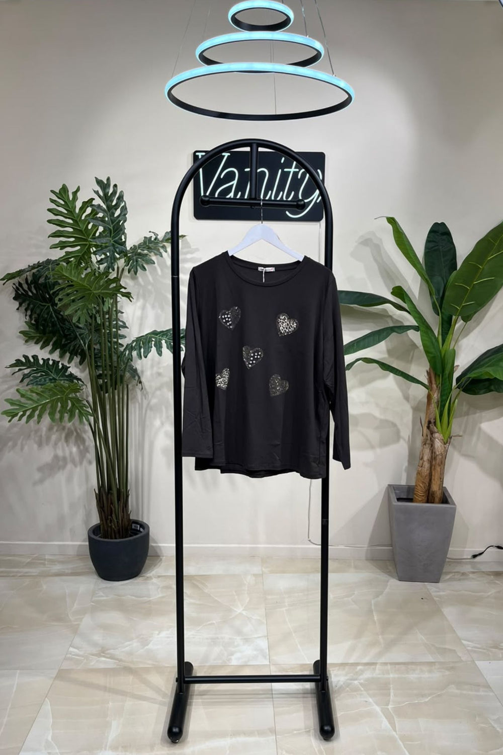 T-shirt cuore strass - Moro