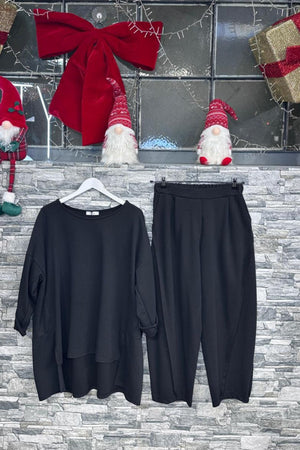 Completo over spacchi - Nero