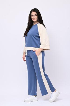 Tuta scuba bicolor - Jeans