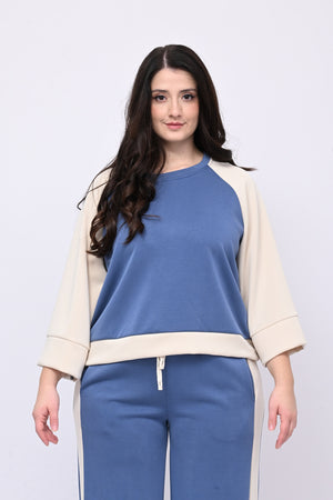 Tuta scuba bicolor - Jeans