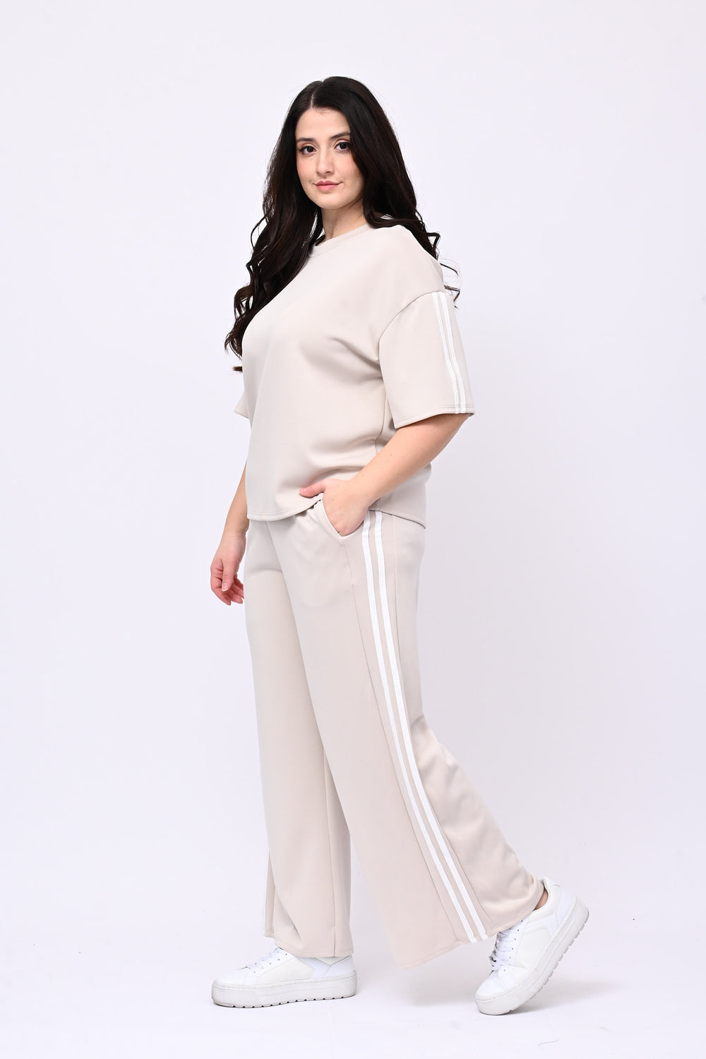 Tuta banda sport - Beige