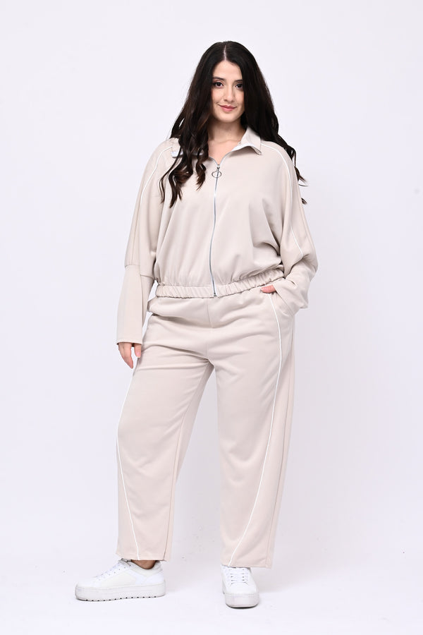 Tuta neoprene righina - Beige