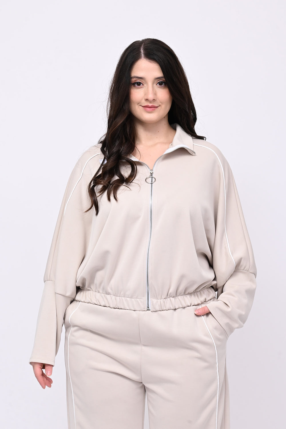 Tuta neoprene righina - Beige