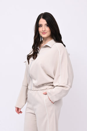 Tuta neoprene righina - Beige