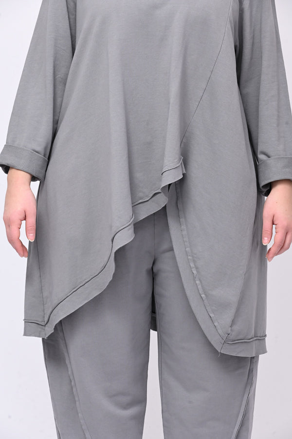 Completo felpa cuciture - Grigio