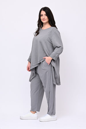 Completo felpa cuciture - Grigio