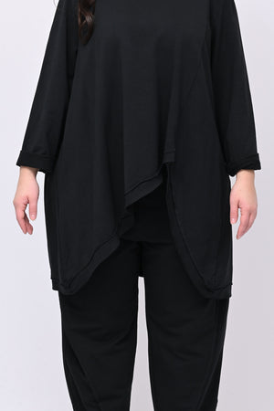 Completo felpa cuciture - Nero