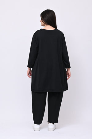 Completo felpa cuciture - Nero