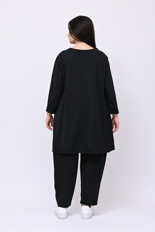 Completo felpa cuciture - Nero