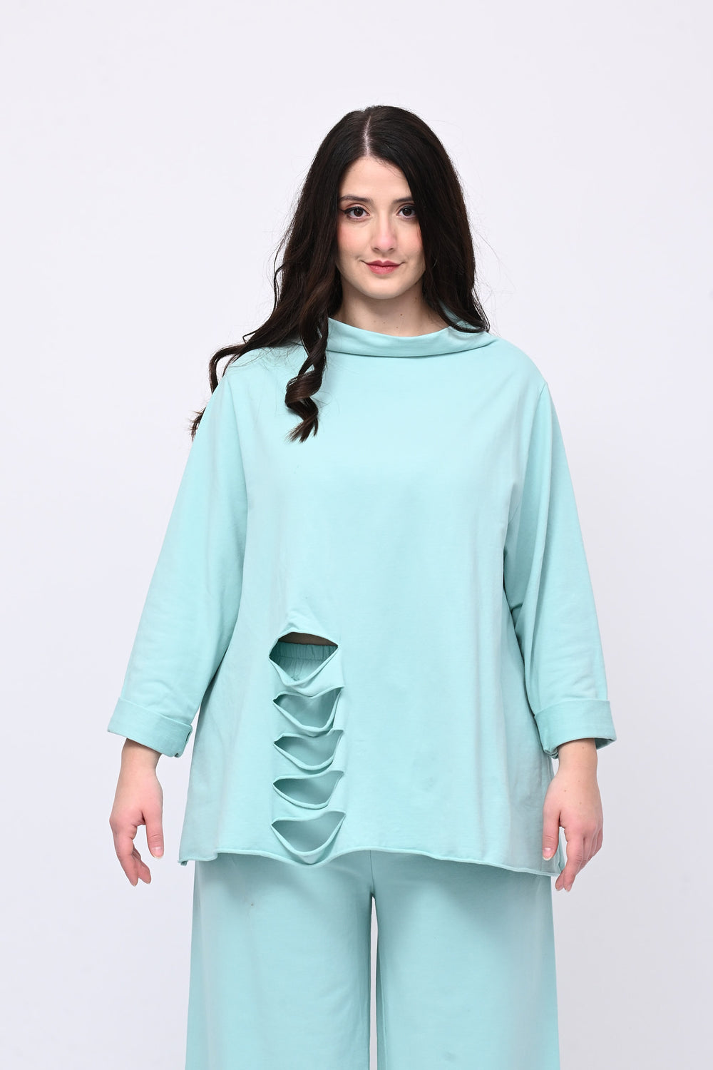 Completo felpa tagli - Menta