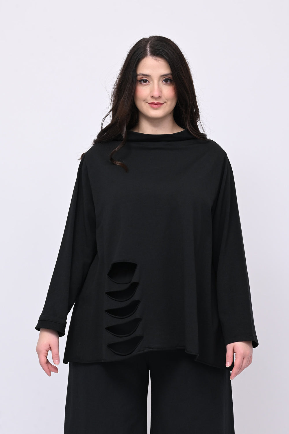 Completo felpa tagli - Nero