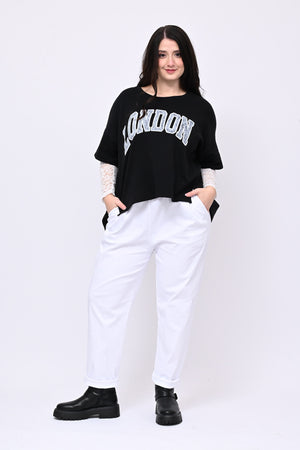 Felpa pizzo London - Nero