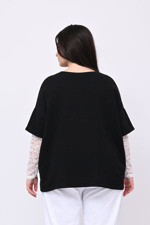 Felpa pizzo London - Nero