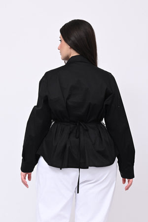 Camicia bustino pizzo - Nero