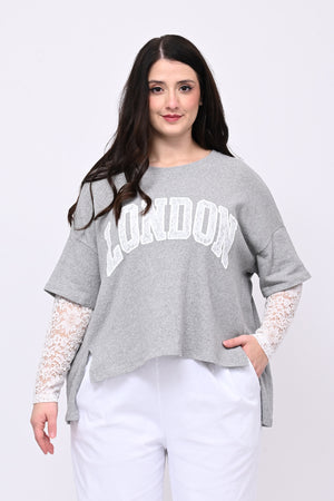 Felpa pizzo London - Grigio