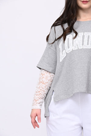 Felpa pizzo London - Grigio