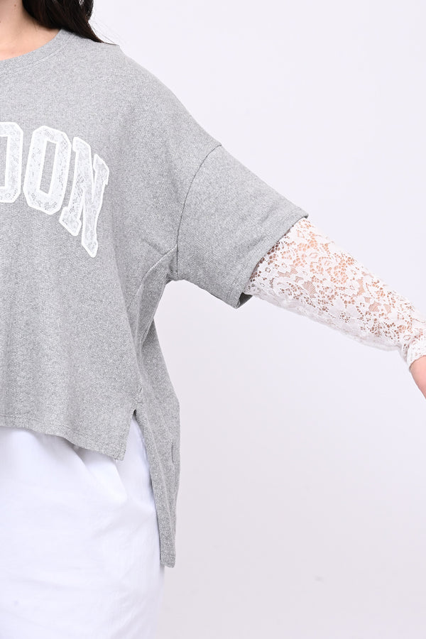 Felpa pizzo London - Grigio