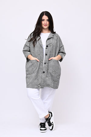 Cappotto principe di Galles strappi - Bianco/Nero