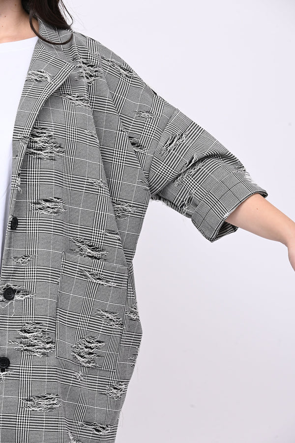 Cappotto principe di Galles strappi - Bianco/Nero