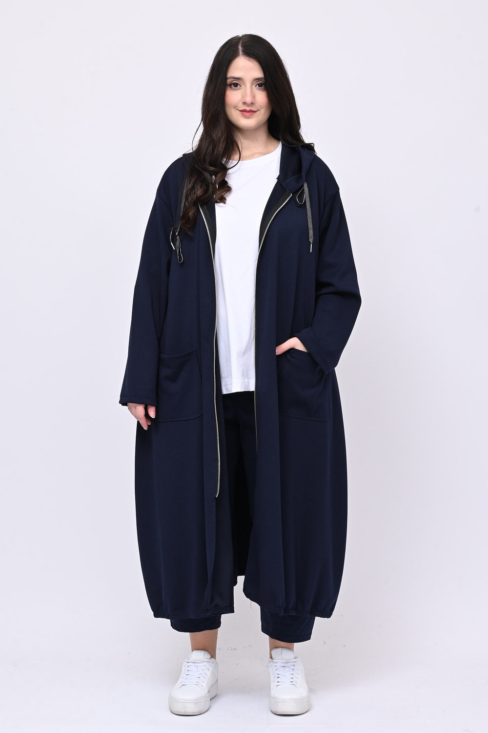 Maxi spolverino felpa - Blu