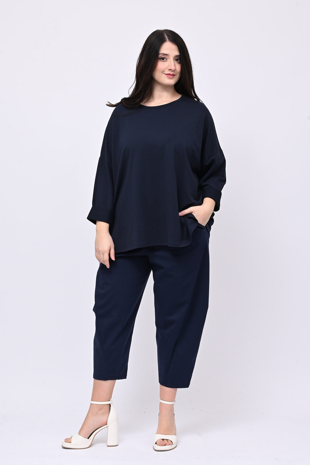 Felpa scatola over - Blu