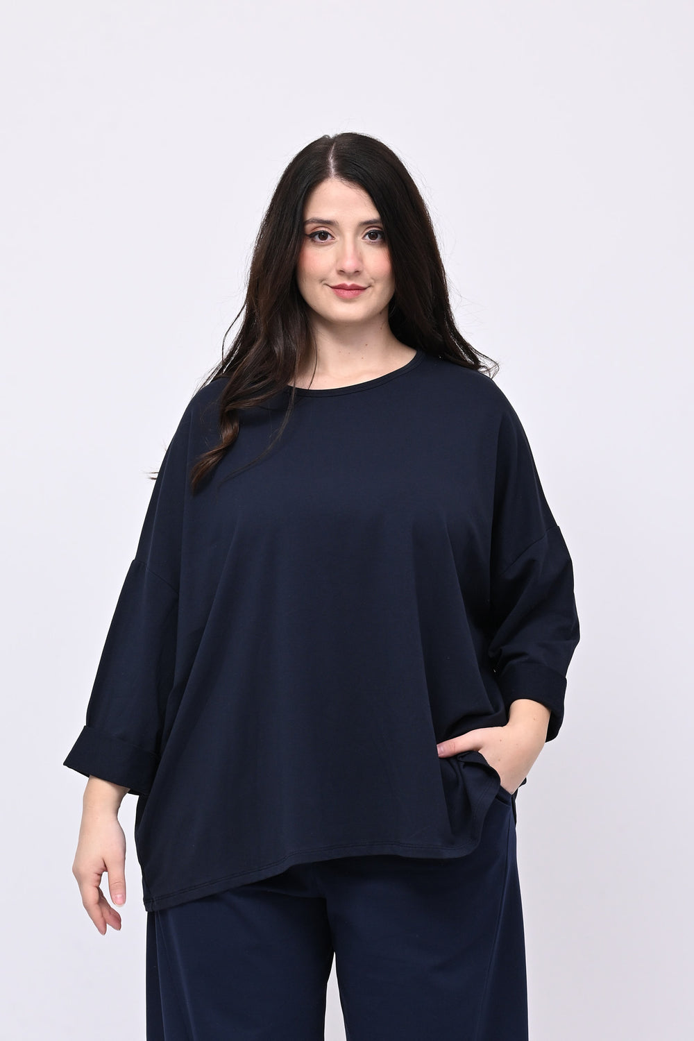 Felpa scatola over - Blu