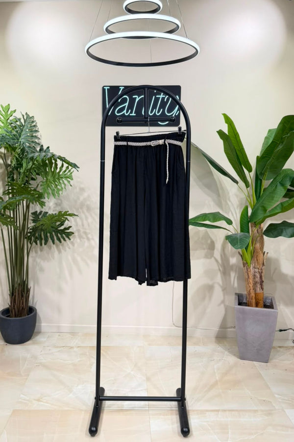Gonna pantalone lino - Nero