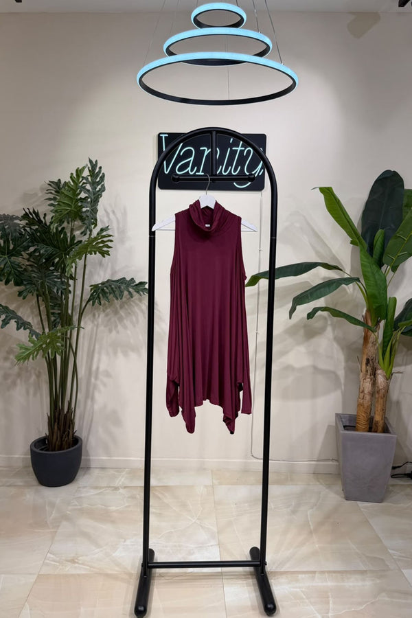 Maglia over buchi spalle - Vino