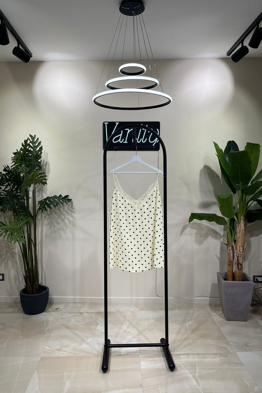 Top pizzo pois - Giallo