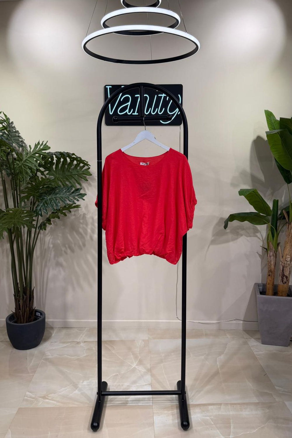 Blusa garza palloncino - Rosso