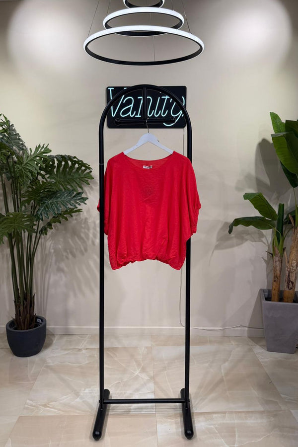 Blusa garza palloncino - Rosso
