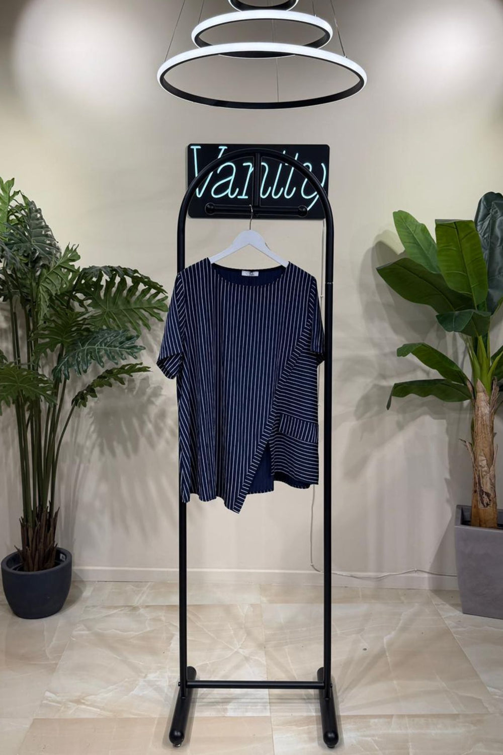 Blusa righe asimmetrica - Blu