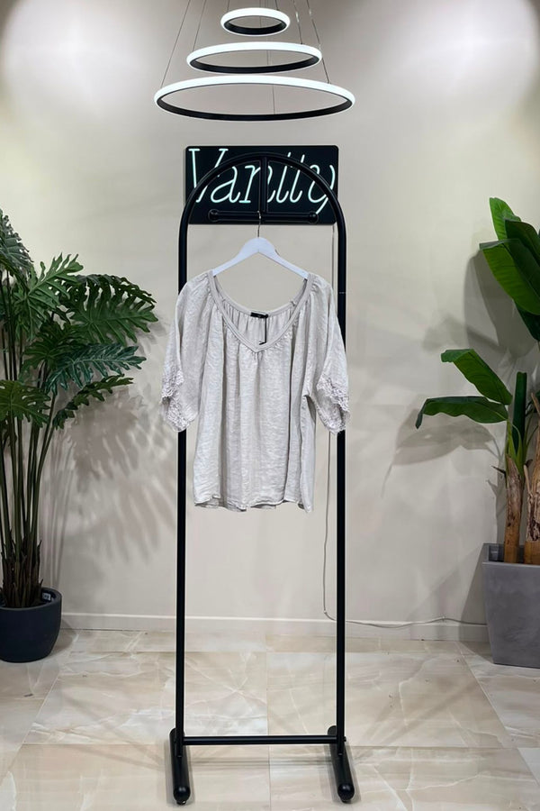 Blusa lino scollo V - Corda